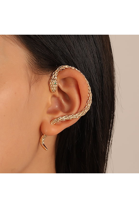 1Pc Exaggerated Snake Shape Ear Cuff Earring Retro Small Animal Ear Clip Fine Workmanship Earring Fashion Accessories