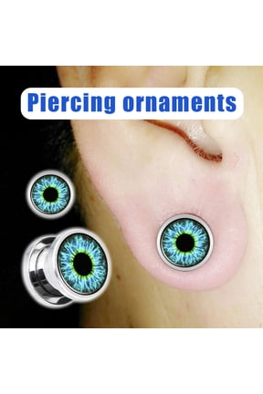 1Pc Unisex Enamel Eyeball Ear Plug Tunnel Expander Stretcher Piercing Jewelry