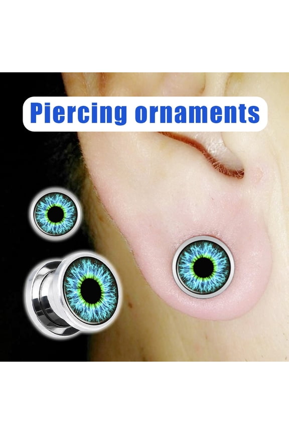 1Pc Unisex Enamel Eyeball Ear Plug Tunnel Expander Stretcher Piercing Jewelry