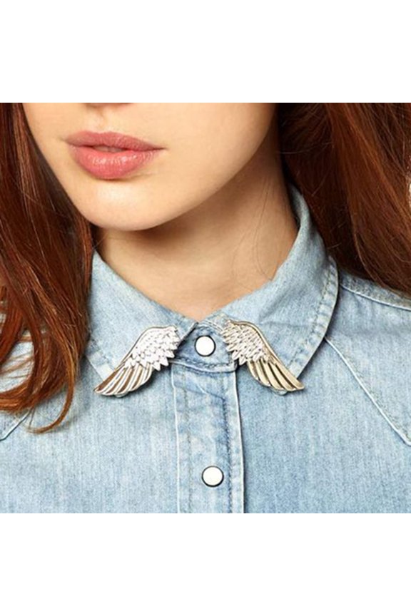 2 Pcs Fashion Pin Wing Shape Shinny Jewelry Accessories Shinny Wing Shape Brooch for Weeding