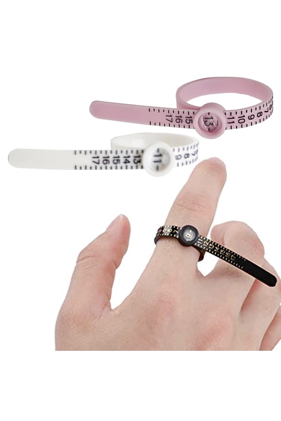 2 Pcs Ring Sizers with Magnified Glass for Convenient Reading Accurate Scale 1-17 Ring Measuring Belt Reusable US Finger Size Gauge Jewelry Sizing Tool