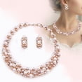thumbnail image 1 of SmartBy 2 Pcs/Set Wedding Jewelry Set Imitation Pearl Multi Color Royal Luxurious Smooth Surface Women Necklace Earrings Set Female Accessory, 1 of 7