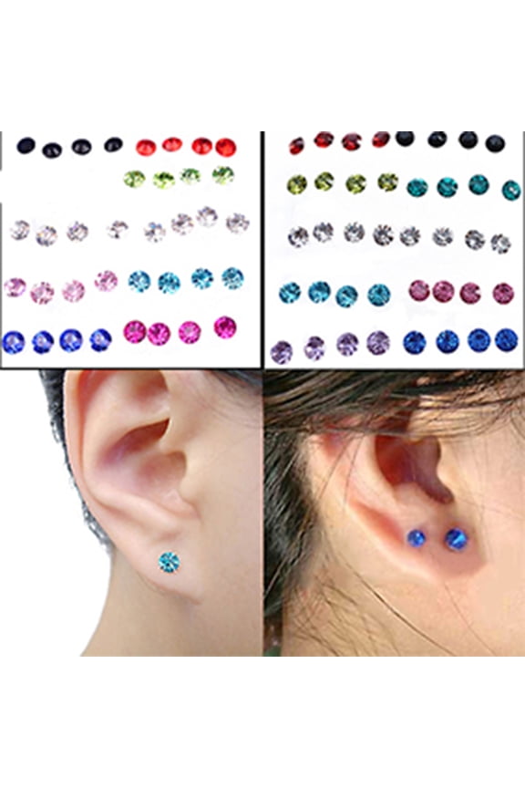20 Pairs Earrings Rhinestone Inlaid Beautiful Jewelry Allergy Free Ear Studs for Party