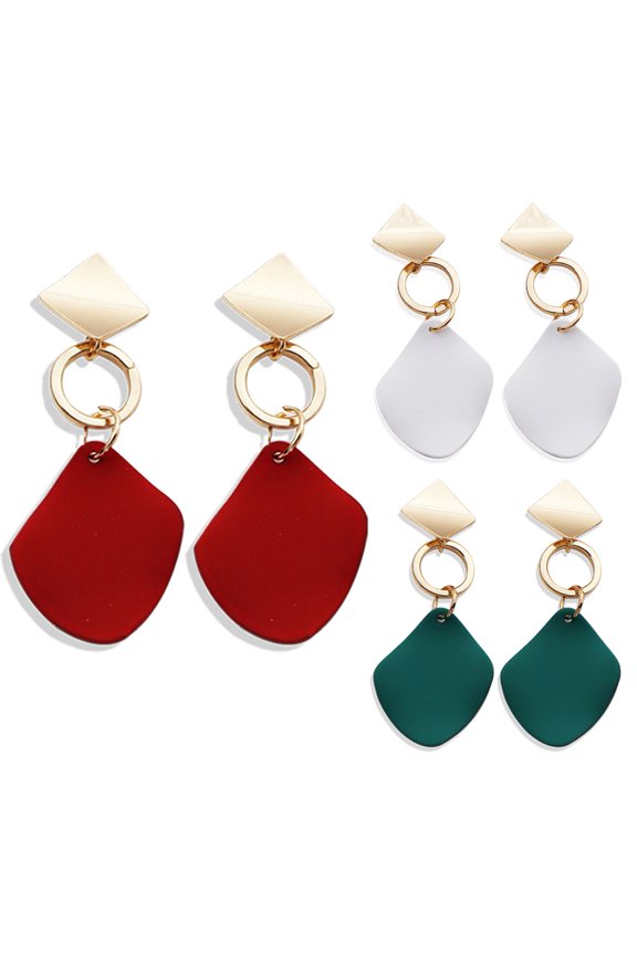 2Pairs Women Fashion Geometric Square Drop Stud Earrings Party Jewelry Gift