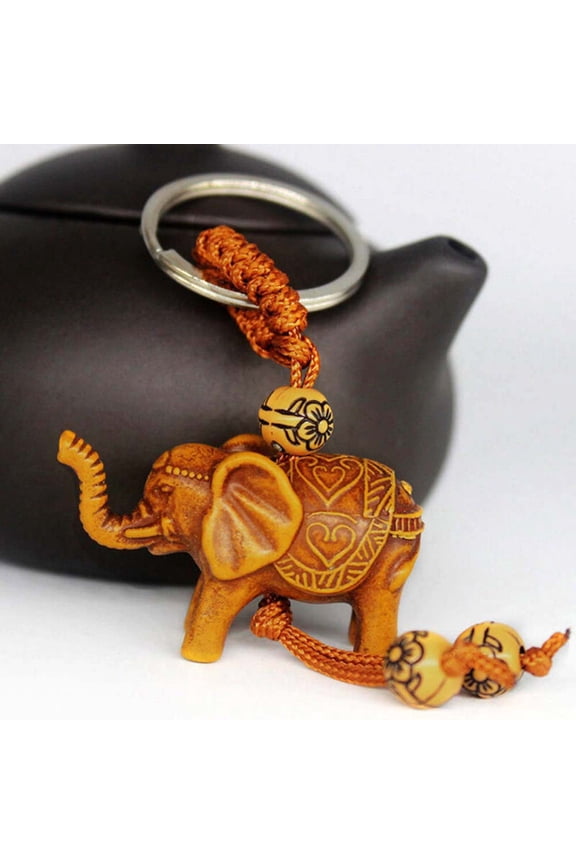 2Pcs Elephant Heart Horse Tortoise Knot Hanging Pendant Keyring Keychain Holder