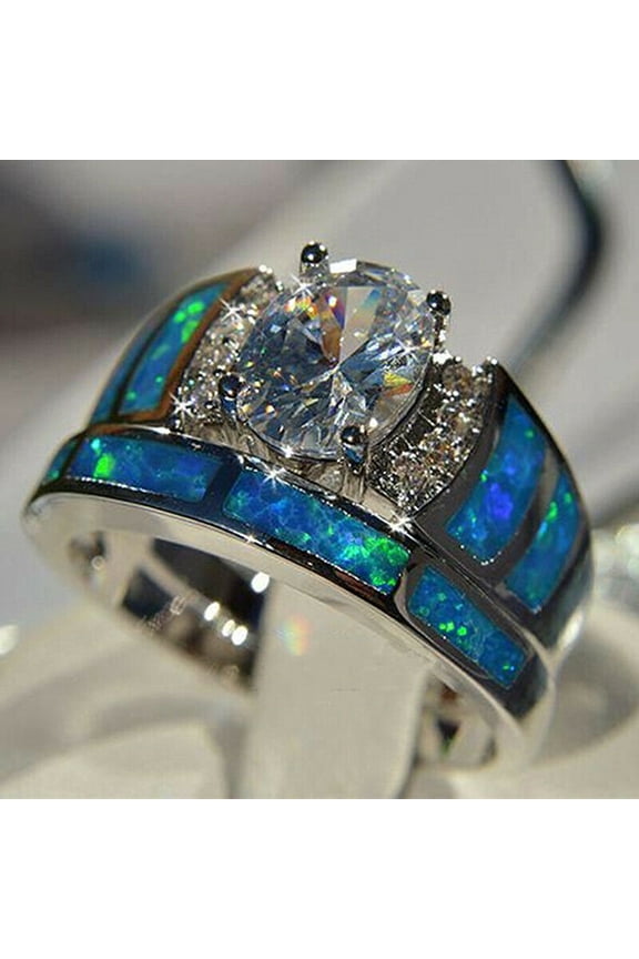 2Pcs Knuckle Rings Shining Rhinestone Geometric Artificial Gemstone Electroplating Decoration Hypoallergenic Luxury Blue Cubic Zirconia Wedding Rings Women Jewelry