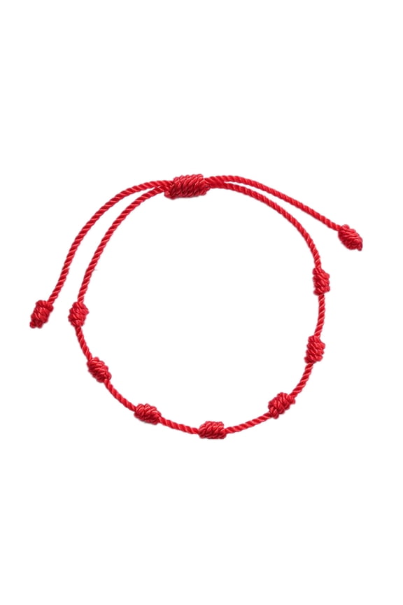 2Pcs Lucky Red String Bracelets 7 Knots Protection Rope Amulet New Year Gift