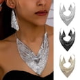thumbnail image 1 of SmartBy 2Pcs/Set Women Necklace Earrings Set Leopard Print Sparkling Sequins Necklace Hook Earrings Set Jewelry Gift, 1 of 6