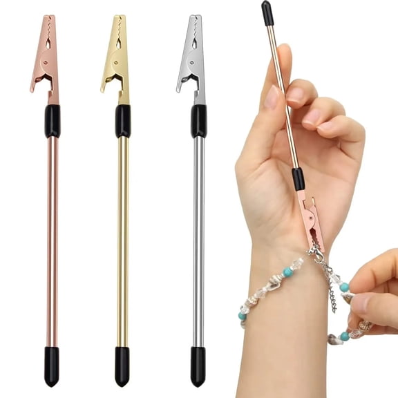 SmartBy 3 Pcs Bracelet Fastener Helper Clip Portable Bracelet Clasp Helper Tool Chain Bracelet Necklaces Assistance Tool for Easy Clasp Jewelry Fastening