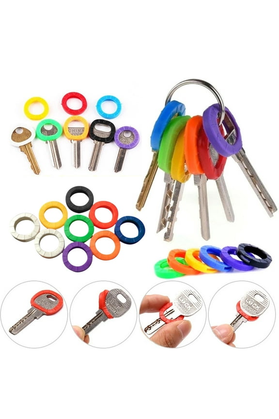 32Pcs Plastic Key Covers Tags Soft Rubber Key Identifiers Standard Flat Organization House Key Colorful Key Toppers