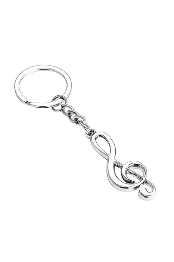 3D Silvery Music Notes Symbol Pendant Key Ring Keychain Keyfob Creative Keyring