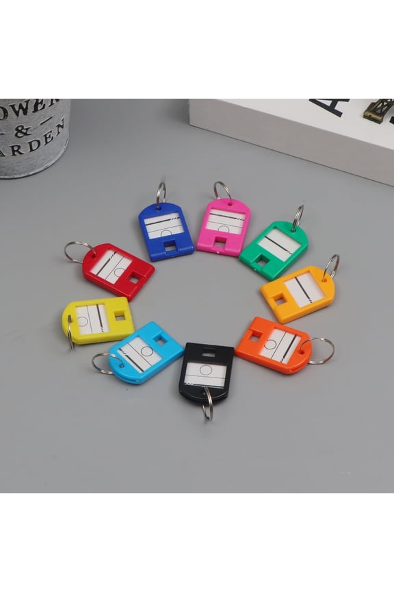 50Pcs Hard Plastic Key Tags with Replaceable Paper Transparent Window Hotel Room Keys Luggage Lockers Key Labels