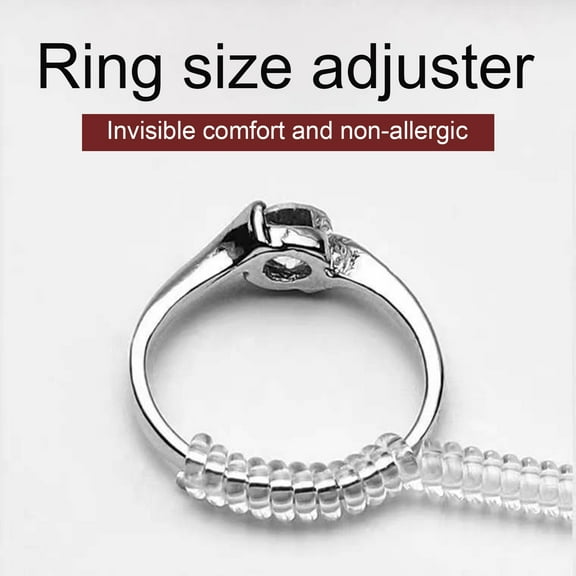 SmartBy 5Pcs/Set Ring Size Adjuster Invisible Soft Texture Comfortable Wearing Jewelry Guard Spiral Silicone Tightener for Loose Rings