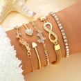 thumbnail image 1 of SmartBy 5Pcs/Set Women Stackable Rhinestone Bracelets Alloy Tulip Butterfly Bracelets Layered Cuff Chain Bracelets Jewelry for Party Dating, 1 of 6