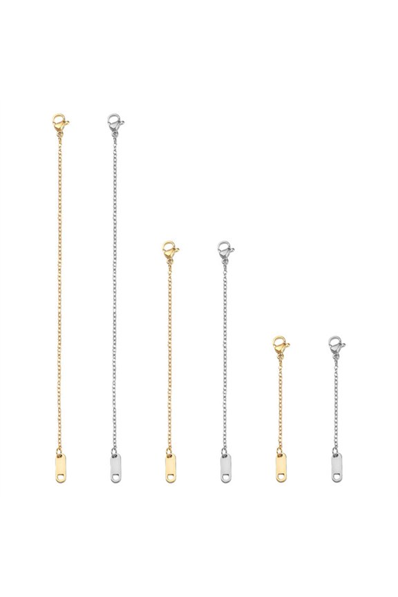 6 Pcs Bracelet Necklace Extended Chain Lobster Clip DIY Jewelry Crafts Accessory Lightweight Stainless Steel Anklet Extender Jewelry Extender Kit