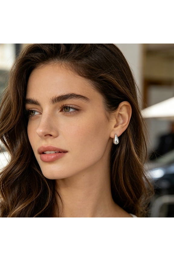 9 Pairs Stud Earrings Bright Silver Mirror Polished Hearts Snowflake Cubic Zirconia Faux Pearls Geometry Design Ear Studs