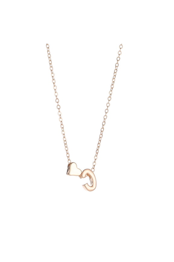 A-Z 26 Capital Letter Heart Pendant Fashion Women Chain Necklace Jewelry Gift