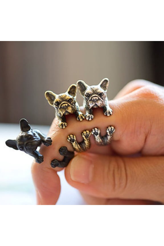 Adjustable Retro Bulldog Openings Ring Unisex Animal Pit Bull Dog Punk Jewelry