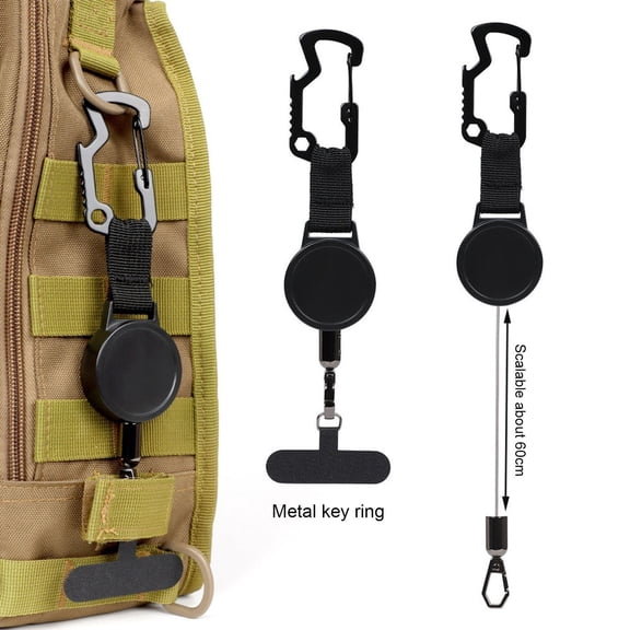 SmartBy Anti-Theft Phone Tether Retractable Steel Line Cellphone Strap Universal Phone Lanyard with Locking Carabiner And Metal Tether Tab for Outdoor Hiking Climbing Fishing