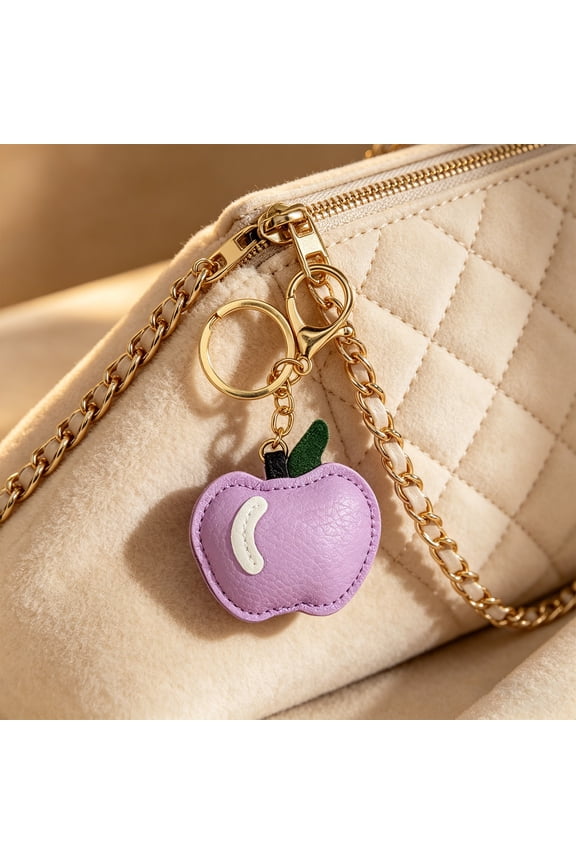 Apples Keychain Pendant Cute Apple-Shaped Leather Keychain Charm Colorful Fruit Bag And Car Pendant Soft Versatile Purse Charm for Women Tote Bags