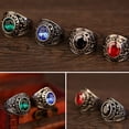 thumbnail image 1 of SmartBy Band Ring Rhinestone Inlaid Finger Jewelry Titanium Steel Men and Women Band Finger Ring for Party, 1 of 8