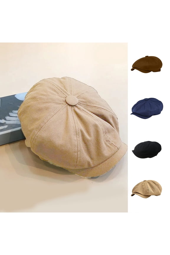 Beret Hat Short Brim British Style Retro Round Top Fine Texture Sun Protection Breathable Classic Western Newsboy Hat Fashion Accessories