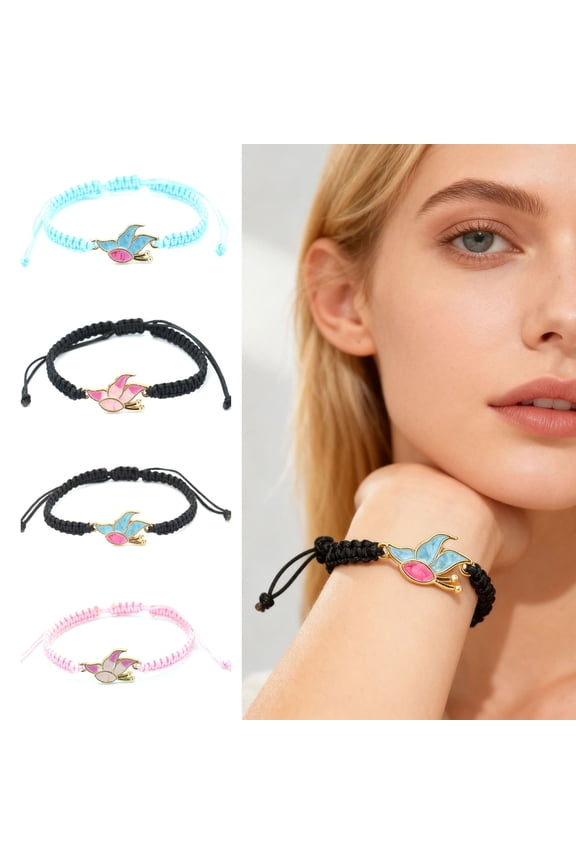 Bow Braided String Bracelet Adjustable String Rope Bracelet Handmade Friendship Gift Butterfly Cheerleader Wristlet for Friends Cheer Dance Team