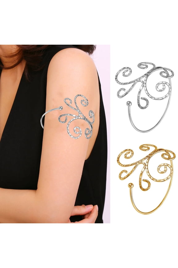 Bracelet Arm Chain Lightweight Bright Color Glossy Hollow-out Geometric Pattern Arm Cuff Bangle Body Bracelet Jewelry Gift