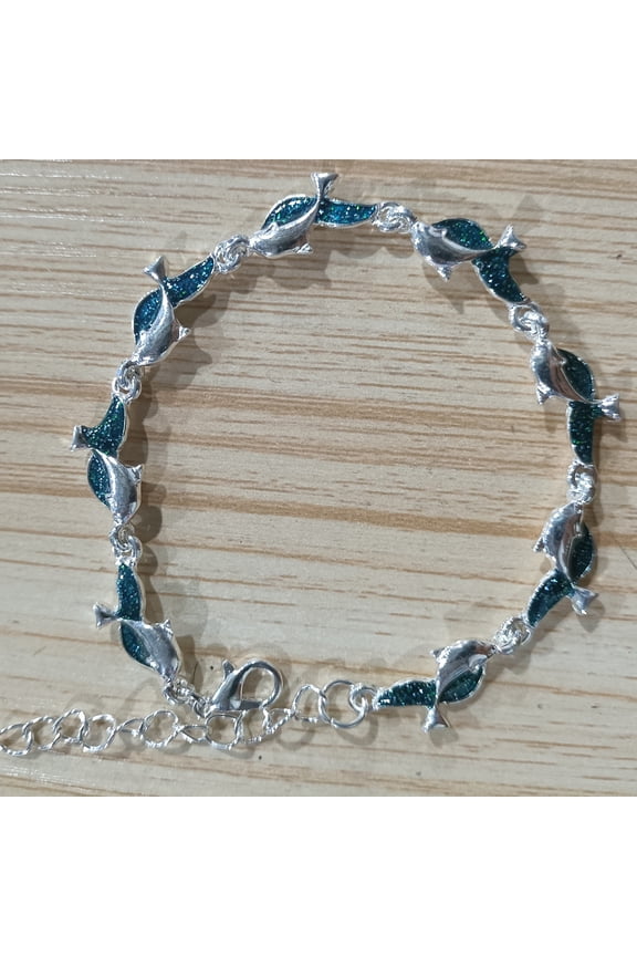 Bracelet Dolphin Charm Jewelry Gift Alloy Women Fashion Dolphin Chain Bracelet for Banquet Party