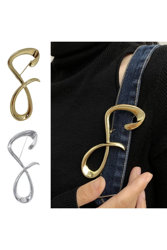 Brooch High-end Metal Design 8-shaped INS Style Comfortable to Wear Large Brooch Coat Pin Accessories