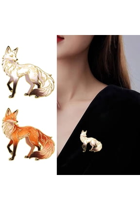 Brooch Pin Cartoon Fox Design Zinc Alloy Pin UV Printing Suits Coats Sweaters Badge Versatile Practical Accessories