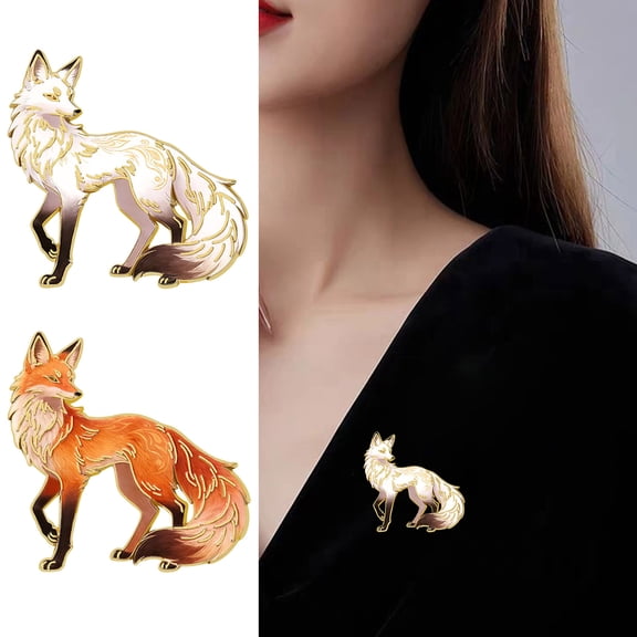 SmartBy Brooch Pin Cartoon Fox Design Zinc Alloy Pin UV Printing Suits Coats Sweaters Badge Versatile Practical Accessories