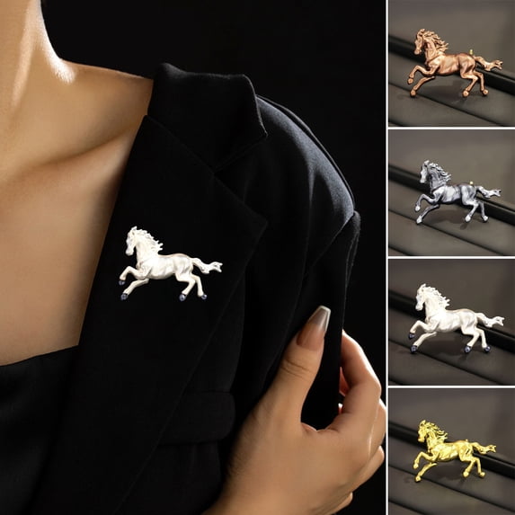 SmartBy Brooch Pin Retro Enamel Horse Design Badge Clothes Hats Bags Scarves Collar Lapel Brooch Artistic Accessory