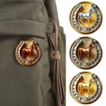 thumbnail image 1 of SmartBy Brooch Pin Retro Golden Horseshoe Design Scratch Resistant Brooch Round Shape Lapel Badge Clothes Accessories, 1 of 7