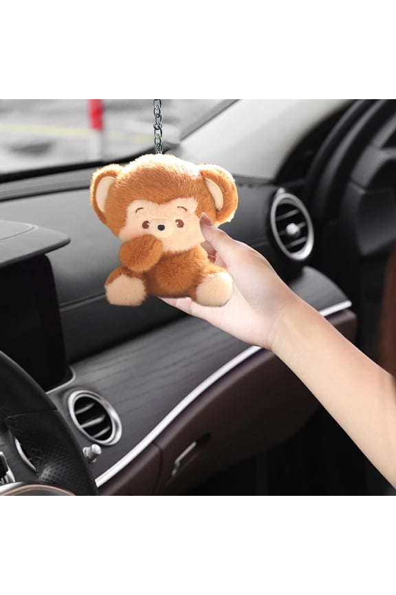 Cartoon Monkey Doll Soft Stuffed Animal Doll Pendant Keychain PP Cotton Filled Backpack Car Office Home Decor Gift