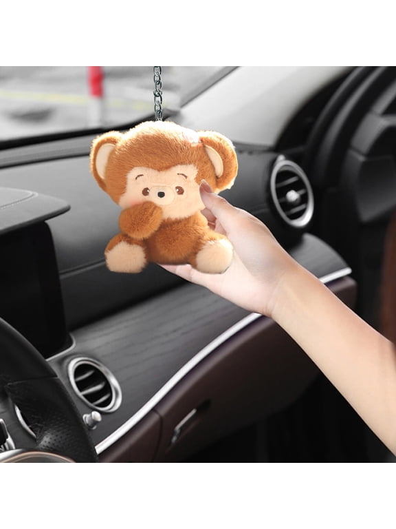 Cartoon Monkey Doll Soft Stuffed Animal Doll Pendant Keychain PP Cotton Filled Backpack Car Office Home Decor Gift