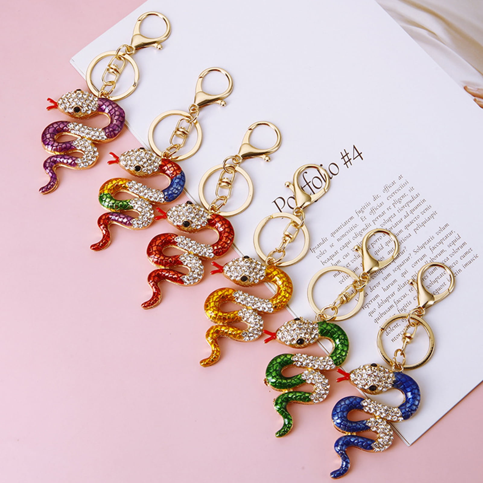 SmartBy Chinese Snake Keychain 2025 Year of The Snake 2025 Rhinestone ...