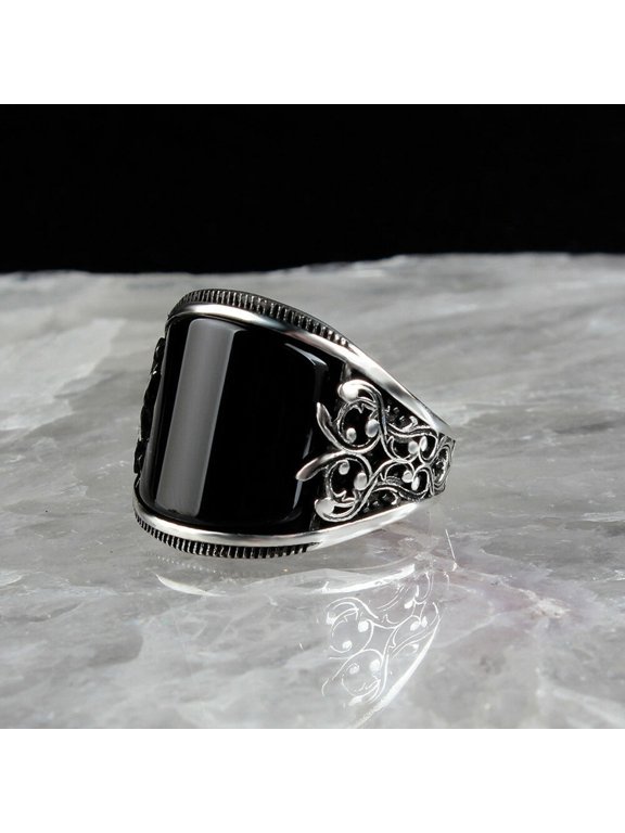 Couple Ring Carved Pattern U Shape Men Women Long Lasting All Match Punk Style Ring for Dating