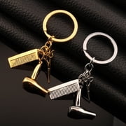 SmartBy Creative Hair Dryer Scissors Comb Pendant Keychain Keyring Gift for Hairdresser