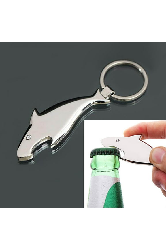 Creative Shark Keychain Fish Can Bottle Opener Key Chain Ring Birthday Gift
