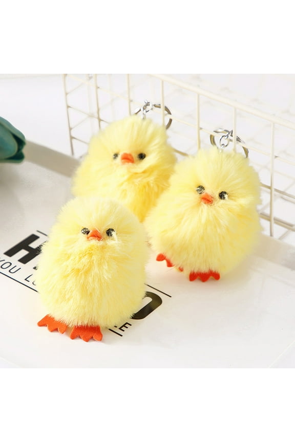 Cute Chick Plush Doll Pendant Car Keychain Key Ring Bag Hanging Decor Gift