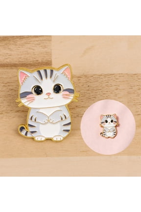 Decorative Brooch Enamel Cartoon Cat Shape Zinc Alloy Lapel Pin Sweater Dress Suit Lapel Badge Versatile Outfit Accessory