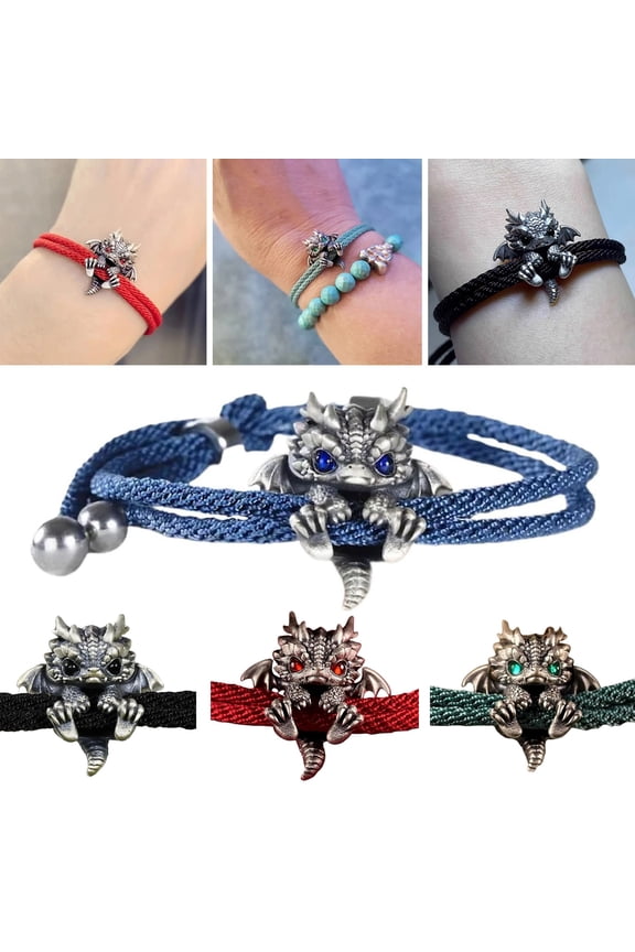 Dragon Bracelet Twisted Rope Retro Chinese Style Polished Alloy Lightweight Hip-Hop Wrist Accessory Unisex Bangle Jewelry