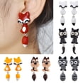 thumbnail image 1 of SmartBy Earrings Cartoon Animal Shape Polymer Clay Handmade Ear Studs for Party, 1 of 7