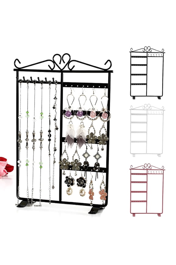 Earrings Necklace Jewelry Display Hanging Rack Metal Stand Organizer Holder