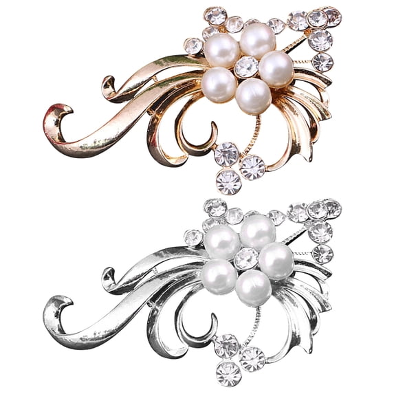 SmartBy Elegant Wedding Party Women Peacock Faux Pearl Rhinestone Inlaid Brooch Pin