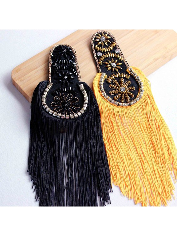 Epaulette Decorative Rhinestone All-match DIY British Style Clothes Patch Tassel Epaulette for Clothes Decor