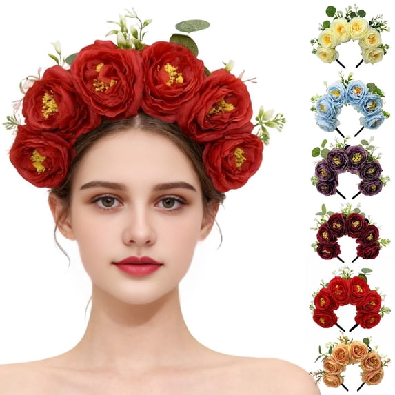 SmartBy Fabric Flower Headband for Women, Boho Floral Hair Band, No Slip Headdress, Fashion Hair Accessories for Daily Wear And Party Styling