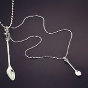 SmartBy Fashion Crown Mini Tea Spoon Alloy Pendant Chain Necklace Womens Jewelry Gift