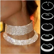 SMARTBY Fashion Elegant Rhinestone Women Collar Choker Necklace for Wedding Birthday Jewelry